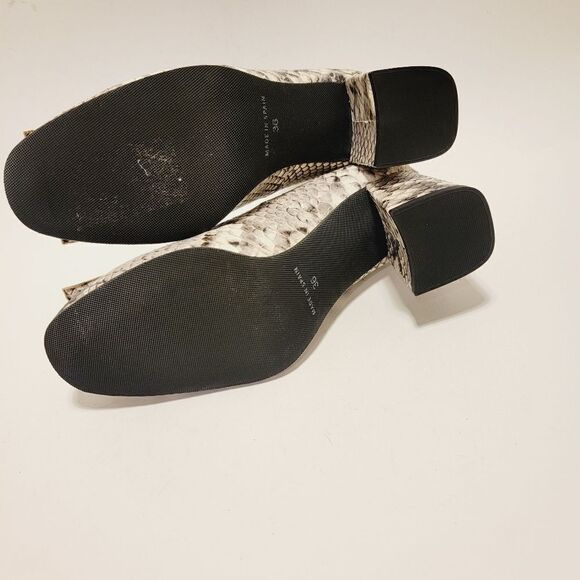 Pedro Anton Made in Spain Faux Snake Embossed Buckle Pumps Block Heel Shoes 36 - Picture 8 of 8